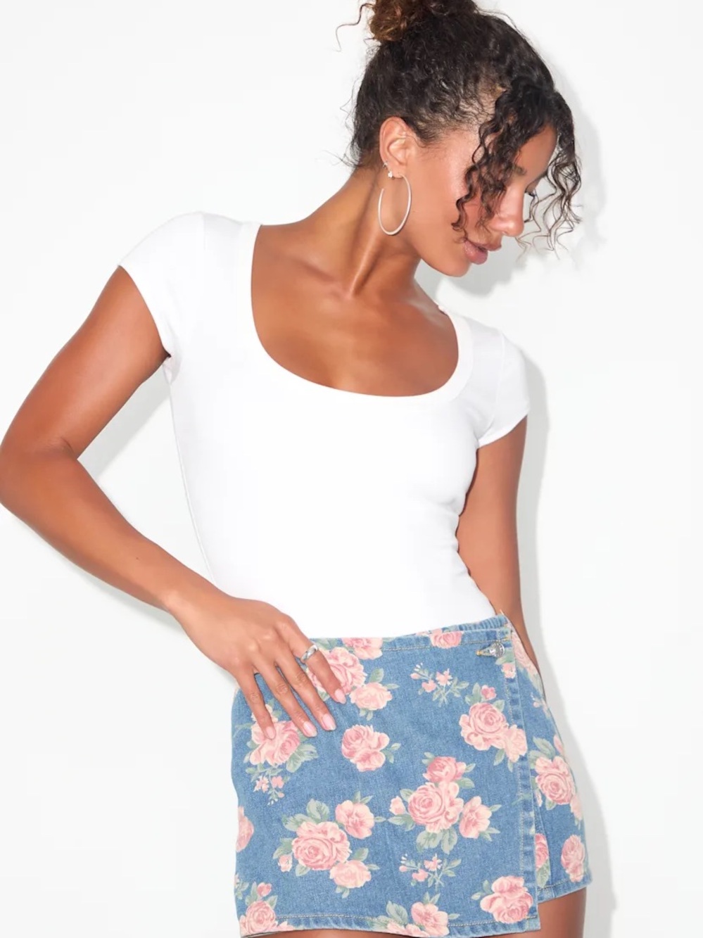 Women’s Wrap around skort in denim NWT XL